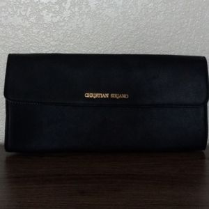 Christian Siriano big black Leather clutch
